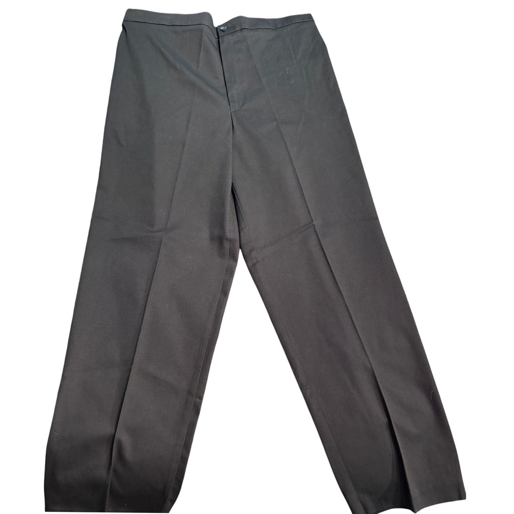 Briggs Petite Black Dress Pants Straight Leg Stretch Cotton Trouser 12P USA Made